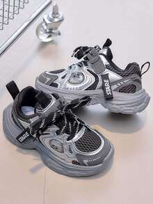 1 Pair Spring/Autumn New Breathable Mesh Children's Sports Shoes, Girls' Lightweight Casual Chunky Sneakers, Boys' Anti-Slip Running Shoes, Style