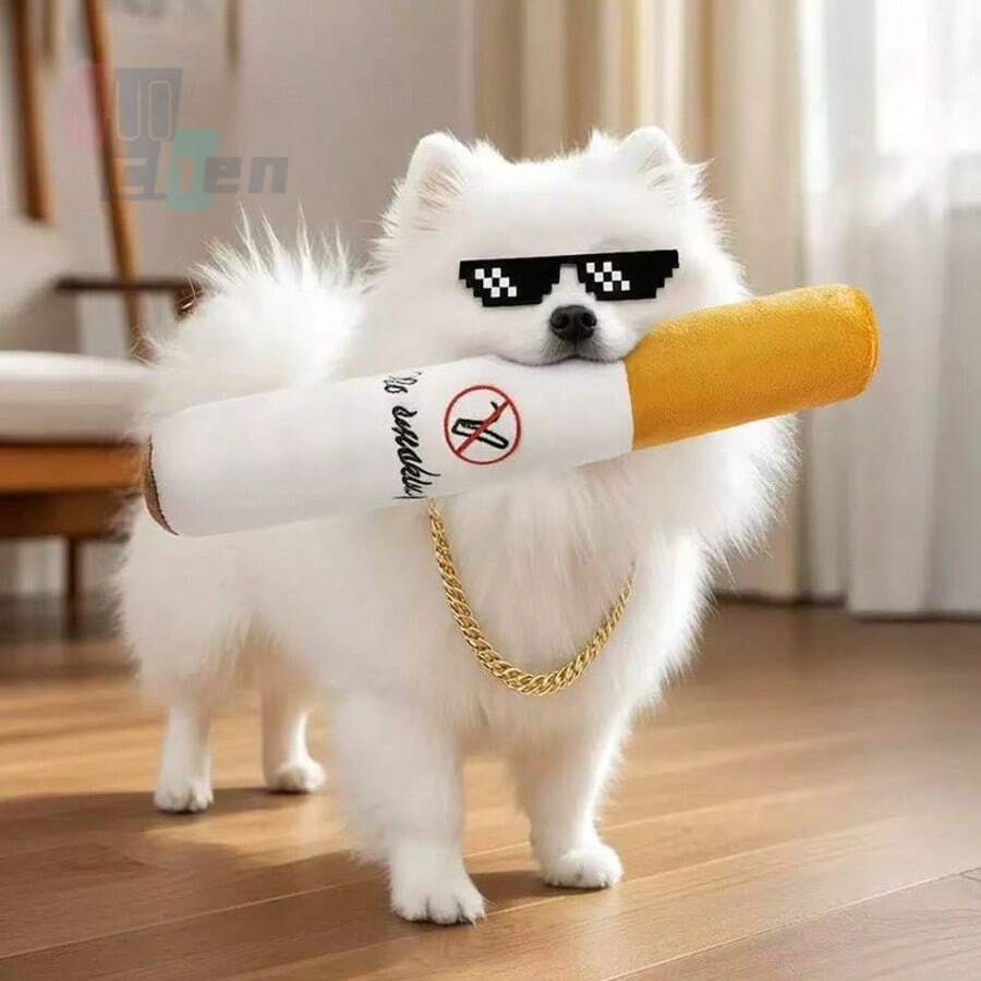 Xiyun 搞笑吠叫狗娃娃，刺绣耐咬宠物互动道具，模拟狗叫声，节日必备，礼物 - 彩色 - 查看 1