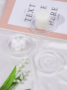 1 Peça/1 Conjunto Suporte de Vela de Vidro Listrado Minimalista, Suporte de Vela de Vidro Redondo para Centros de Mesa de Jantar, Centros de Mesa, Decoração Doméstica, Porta-copos de Café, Cinzeiros, Suprimentos para Eventos de Feriados, Festas Temáticas Familiares, Suporte de Vela para Decoração de Lareira, Suporte de Vela Coluna para Decoração de Mesa, Casamentos, Decorações para Casa