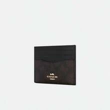 Slim Id Card Case Short Card Holder Wallet In Signature Canvas Mini Wallet Purses And Bags Women Bag,2026 Mother's Day Gift For Mom,Gift For Her Sister Wife Girlfriend - Quả óc chó - Xem 3