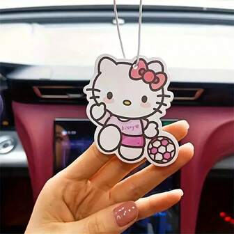  Sanrio Hello Kitty Car Pendant - Adorable Cartoon Design, Backpack Keychain Decor With Cute Character Illustration - Perfect For Rear View Mirror Decoration, Hello Kitty Car Accessories