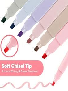 12 kwadratowych zakreślaczy Morandi Aesthetic Square, rotacyjne zakreślacze kolorów, marker fluorescencyjny, nieblaknący, płynne pisanie, delikatny i miękki marker z końcówką ściętą, nie rozmazuje się, szybko schnie, używany do notatek w kalendarzu, artykuły papiernicze do szkoły, wybór technologii produkcji, powrót do szkoły, losowy kolor i styl