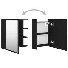 vidaXL Bad-Spiegelschrank Schwarz 62,5x20,5x64 cm Holzwerkstoff - Schwarz - Übersicht 5