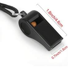 Sports Whistle With Lanyard, Very Loud Black Whistles Great For Coaches, Referees, Outdoor Sports - Black A - View 2