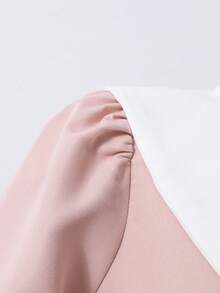 Girls' Sailor Collar Bowknot Sweet School Style Long Dress, Spring/Autumn