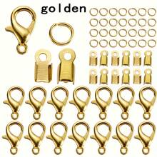 Conjunto de anillos de salto con cierre de langosta, 150 piezas/caja, 100 anillos de salto + 50 cierres de langosta para hacer joyas de pulseras y collares de bricolaje, color plateado