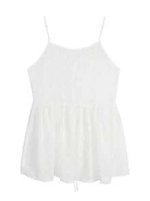 2025 女士个性化透视系带连衣裙，春夏款 白色 - 白色 - 查看 6