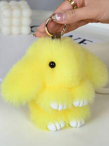 1个钥匙扣,毛绒兔子钥匙扣,适用于女士包包挂钩、钥匙扣挂钩、手机DIY挂钩、背包挂钩,可爱逼真的水獭兔毛绒可爱兔子钥匙扣,兔子配件,包包配件,汽车钥匙扣挂钩 - 彩色 - 查看 23