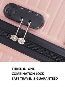 歐洲製造，行李箱學校宿舍必備品大學宿舍必備品學校行李箱旅行箱行李箱耐度假必備手提行李箱旅行箱、輪式行李箱套裝、登機箱，托運箱，四輪行李箱、硬殼拉桿箱、ABS 材質， - 珊瑚粉 - 查看 6