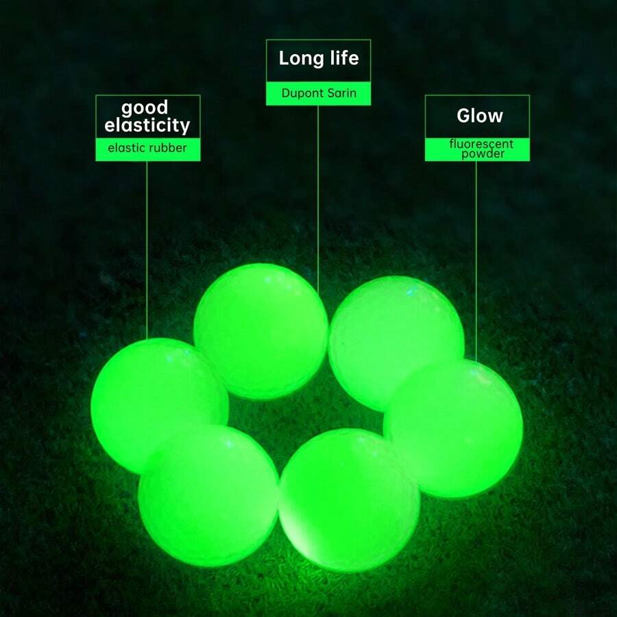 1 Bola/3 Bolas, Regalo perfecto para golfistas, Pelotas de golf que brillan en la oscuridad, Material de goma, Colores surtidos