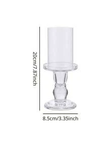 1 Peça/1 Conjunto Suporte de Vela de Vidro, Suporte de Vela Transparente, Castiçal Decorativo, Castiçal de Cristal com Base Redonda, para Suprimentos Casuais Diários de Festa, Velas Brancas, Simples, Elegante, Atmosférico, Velas Românticas para Casamento e Mesa, Pode ser Usado em Festa de Aniversário, Cafeteria, Sala de Estar, Sala de Jantar, Quarto, Banheiro, Escritório