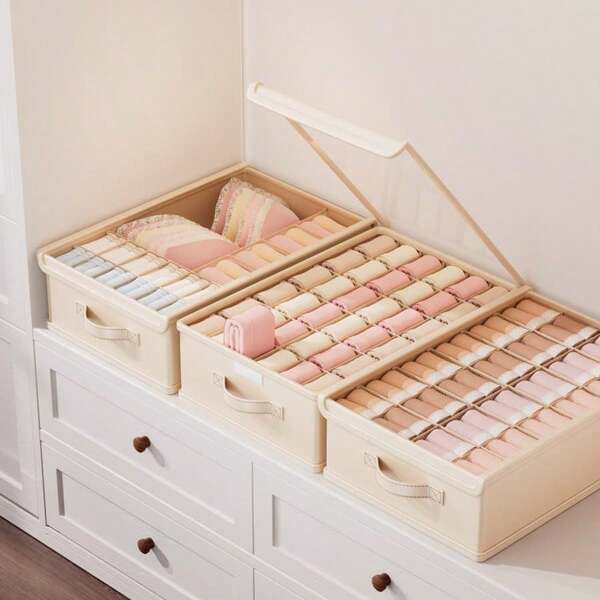 1pc High-Quality 36/24/17 Grid Sock And Underwear Storage Box, Multifunctional Drawer Style Partitioned Drawer Organizer, Portable Foldable Wardrobe Organizer, Saving Space For Home Wardrobes, Bedroom Accessory Organizer For Decoration, Holiday Decoration, Room Decoration, Home Decoration, Bedroom Decoration, Dresses, Pants, Shoes, Jeans, Boots, Skirts, Bedrooms, Organizer, Home Storage, Intimate Clothing Storage