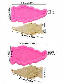 1 件粉色液体硅胶材料硅胶模具，圣诞系列圣诞老人钥匙扣耳环项链吊坠环氧树脂硅胶模具圣诞矮人石膏香薰挂饰模具 - 粉色 - 查看 2