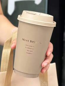 16-Ounce 20/50 Sets Of Disposable Milk Tea-Colored Paper Cups With LIDS And Gold-Embossed Fonts, Suitable For Both Hot And Cold Beverages, Including Milk Tea, Coffee, Tea, Refreshing Drinks, And Chilled Beverages - Lạc đà - Xem 9