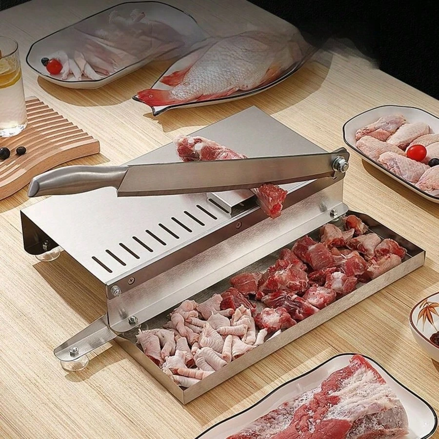 Stainless Steel - Multifunctional Rib Chopper And Vegetable Cutter, Easy To Clean - Perfect For Freezing Beef, Vegetables And Bones, Beef, Lamb, Chicken And Other Durable - Ideal Kitchen Tool