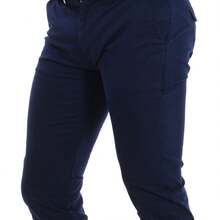 La Martina Pantalon long avec ourlets coupe droite TMT002-TW417 homme - Bleu marine - Voir 2