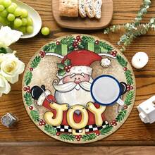 2 buc/4 buc/6 buc suporturi de pahare din silicon cu model Moș Crăciun, decor pentru casă, cadou de Crăciun, decorațiuni de Crăciun, potrivite pentru masă, cafenea, toate anotimpurile, covorașe lavabile, decor pentru cameră, suporturi, covorașe de scurgere, covorașe pentru masă de bucătărie, decor pentru petreceri de interior și exterior, decor pentru casă, cadou ideal