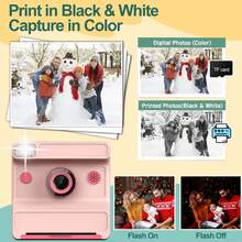 2.4" Kids Instant Camera, 1080P HD, Comes With Stickers And 3 Rolls Of Photo Paper, Suitable For Boys And Girls 6+ Years Old, Perfect Gift For Children On World Cup, Valentine's Day, New Year. Birthday - Multicolor - View 11