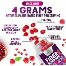 Fiber Gummies Adults, Sugar Daily 4g Gummy Fiber Supplement, Prebiotic Gummy Digestive Support - Plant Based Soluble Chews, Prebiotics Supports Regularity & Digestion - 60 Gummies