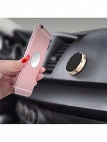 1 pieza Soporte magnético universal redondo para teléfono de coche, con tecnología de absorción magnética fuerte para sujetar firmemente tu teléfono incluso en caminos con baches. Fácil instalación pegando la almohadilla en el salpicadero u otras superficies, proporcionando una portabilidad conveniente para tu experiencia de conducción.