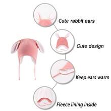 Baby Winter Hat With Earfalp Toddler Girls Boys Bunny Ears Beanie Kids Warm Fleece Lined Knit Hat