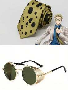 Kento Nanami Cosplay Glasses Tie Anime Cosplay Leopard Print Tie With Glasses