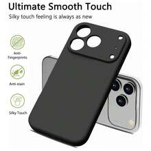 Liquid Silicone Protective Case Compatible With Iphone 17, 17 Air, 17 Pro, 17 Pro Max, Made Of Premium Silicone Material, Provides All-Round Protection (4-Layer Shock-Proof Structure), Soft Anti-Scratch Microfiber Lining, Also Compatible With Iphone 13, 11, 16 Pro Max, 15, 14 Plus, 12 Mini, XS Max, 7, 8 Plus, Scratch-Resistant And Durable. - Black - View 4
