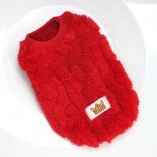 Thick Warm Fleece Vest For Small Dogs And Cats, Suitable For Outdoor Play In Winter - Rose Red - View 5