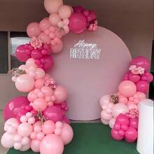 60 Pcs 12 Inch  Blue And Silver Balloons Light Blue White Latex Balloons With Chrome Metallic Silver Party Balloons For   Shower Bridal Baptism Winter Birthday Party Decorations-853880 - 玫瑰紅色 - 查看 5