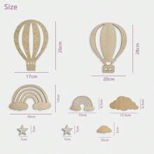 8pcs/Set Wooden Hot Air Balloon, Cloud, Star Decorations For Children's Room, Kindergarten, Creative Wall Decor