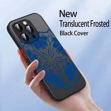 Funda de Teléfono Transparente Mate con Impresión de Patrón de Círculo Azul para Apple 14 13 8 SE Pro Plus Mini - Colores mixtos - Ver 6