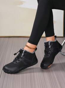 Damen Winter Outdoor Schneestiefel, modische High-Top Stiefeletten, dick und warm, locker und bequem für Outdoor-Wanderungen