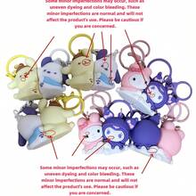 Sanrio 磁力钥匙扣 - My Melody 和 Kuromi、Pochac 和 Popopulin - 可爱动物主题情侣硅胶吊坠，适用于钥匙、包包和背包 - 送给情侣和女朋友的完美礼物，情人节、农历新年、复活节和其他节日的小礼物 - 彩色 - 查看 6