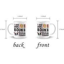 Taza de café Boston Terrier, solo quiero leer libros y acariciar mi taza de cerámica Boston Terrier de 11oz, regalos de taza de té para amantes de libros de perros, mujeres y hombres - Multicolor - Ver 5