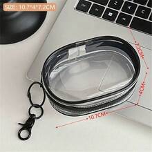 1 Transparent Multi-Purpose Data Cable Storage Bag With Hook Design, Portable Storage For Headphones When Traveling, Suitable For Travel