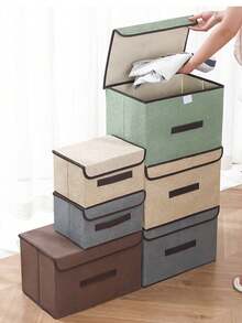 1 件可折叠储物盒，亚麻和内衣储物盒，玩具和衣物整理盒，旅行储物，夏季和假日