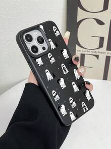 1pc Cat Ghost Hollow Camera Lens Protective Phone Case, Retro Cute Contrast Color Printing, Shockproof, Suitable For Apple 11 12 13 14 11Pro Max 12Pro Max 13Pro Max 14Pro Max XR 15 15Pro 15Pro Max 16 16Pro 16Pro Max - Multicolor - View 5
