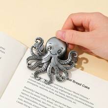 Semne de carte metalice vintage cu caracatiță, design 3D cu tentacule, clipsabile robuste, potrivite pentru lectură cu tematică oceanică și colecții artistice, puțină fericire pentru șoarecii de bibliotecă și iubitorii de caracatiță pentru a decora paginile cărții