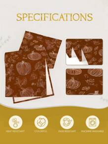 1pc Autumn New Maple Leaf & Pumpkin Thanksgiving Decor, Multi-Size Options, Table Runner, Christmas Decoration, Home Decor, Fireplace Mantel Scarf, Glass Door Curtain, Entryway Decor, Dining Table Decor, Bedroom Decor, Bed Scarf