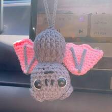 Accessoire de décoration à suspendre au rétroviseur de voiture, en crochet en forme de chauve-souris gothique. Pour une décoration esthétique de l'intérieur de votre voiture pour femmes et hommes. Pendentif d'ornement pour rétroviseur d'Halloween. - Batte - Voir 8
