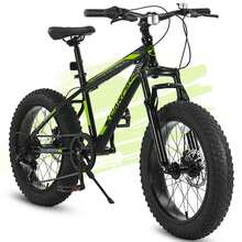 20-Inch Teen Mountain Bike With High Carbon Steel Frame, Disc Brakes, Durable Wide Tires, Front Suspension, 7-Speed, Ideal For Snow And Off-Road Riding