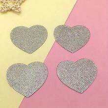 1 pièce Patchs en forme de cœur avec strass scintillants, appliques, patchs thermocollants pour vêtements, chapeaux, sacs, décoration de la Saint-Valentin, été, école