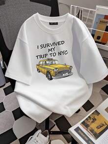 180g Pure Cotton I Survived My Trip To NYC New York Cool  Boy Girls Top T Shirt 690 Unisex For Women Stretched Fashion Casual Print Round Neck Short Sleeve Soft Versatile Slightly Homme Stylish Breathable Comfortable Streetwear Designer Clothes Top For Everyday Wear Graphic Summer