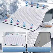2-In-1 Magnetic Car Windshield Snow Cover, Thick Waterproof All-Season Windshield Protector