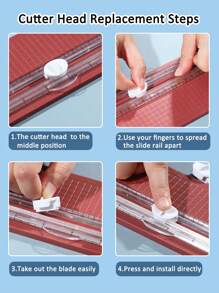 Cortador de papel pequeno multifuncional A4, guilhotina portátil, cortador de papel bidirecional para escritório