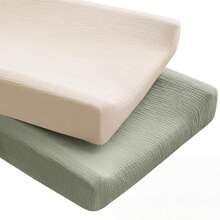 2 Packs Muslin Changing Pad Covers For Boys And Girls, Ultra Soft & Breathable Cotton Baby Diaper Changing Table Covers, Neutral Nursery Diaper Changing Pad Sheets, Baby Shower Gifts - Multicolor - View 20