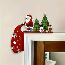 1pc 2D Printed Christmas Santa Claus & Reindeer Snowman Corner Wall Decor, Holiday Decoration For Indoor, Living Room, Bedroom, Office - No Power Needed, Ideal Holiday Gift & Seasonal Decor, Best Choice For Winter Halloween Decor Christmas Decoration Thanksgiving Wedding Home Decor Home Decor Fall Decor Autumn Decor Birthday Decorations For Gifts Party Supplies Indoor Outdoor Garden Holiday Festival Decor Wall Decor Halloween Ornamentschristmas Decoration XMAS Decor Christmas Tree Gift Decor Thanksgiving Wedding Home Decor Home Decor Fall Decor Autumn Decor Birthday Decorations For Gifts Party Supplies Indoor Outdoor Garden Holiday Festival Decor Halloween Decor Wall Decor Halloween Ornaments