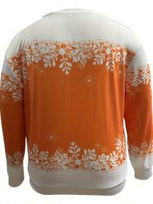 بلوزة رياضية بياقة طاقم وأكمام طويلة مطبوعة بتصميم رجل الثلج للمرأة ذات المقاسات الكبيرة، وصول جديد لعيد الميلاد