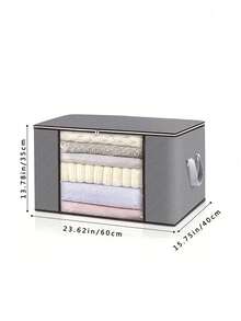 1 pièce/2 pièces/3 pièces/4 pièces/5 pièces Grands sacs de rangement, 4 paquets de bacs de rangement pour vêtements pliables, organisateurs de placard, contenants de rangement avec poignées durables en tissu épais pour couvertures, couettes, vêtements, literie 90 L, sac de rangement pour vêtements et couettes à grande capacité avec fenêtre transparente (disponible en plusieurs couleurs) - Noir - Voir 3