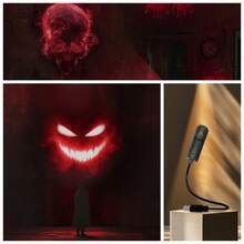 1 pièce Lampe de projection de squelette d'Halloween - Décoration de bureau/lampe à LED alimentée par USB avec lumière rouge fantomatique, maison hantée, fête, maison - Compatible avec les ports USB des ordinateurs, tablettes et smartphones - Utilisation intérieure de haute qualité, éclairage de fête, accessoires de décoration d'Halloween, design compact. Décoration d'Halloween Décoration de Noël Décoration d'Action de grâce Mariage Décoration d'intérieur Décoration d'automne Décoration d'automne Décorations d'anniversaire Fournitures de fête Décoration intérieure et extérieure Jardin Décoration de fête Décoration murale Ornements d'Halloween - Noir - Voir 4